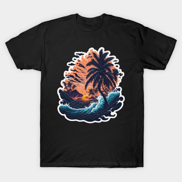 Sun, Beach and Wanderlust: Traveling Around the World T-Shirt by Stylish Dzign